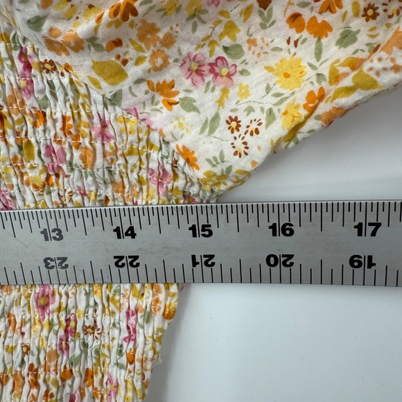 Princess Polly Floral‎ Mini Dress Womens Sz 6 Yellow Pink Open Back Y2K Babydoll - Picture 7 of 11